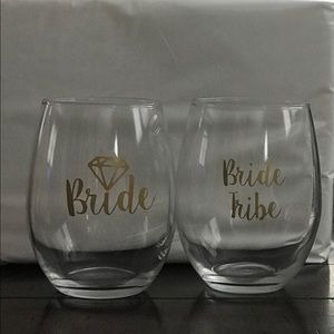 Bride tribe wine glasses